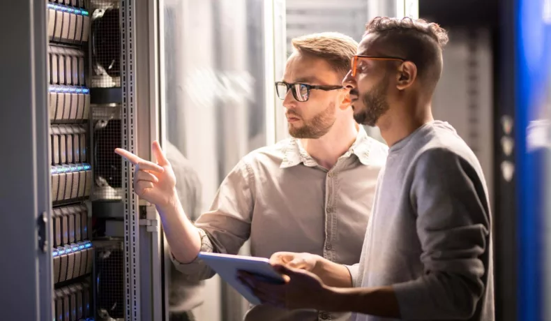 Network Engineers checking theirequipment