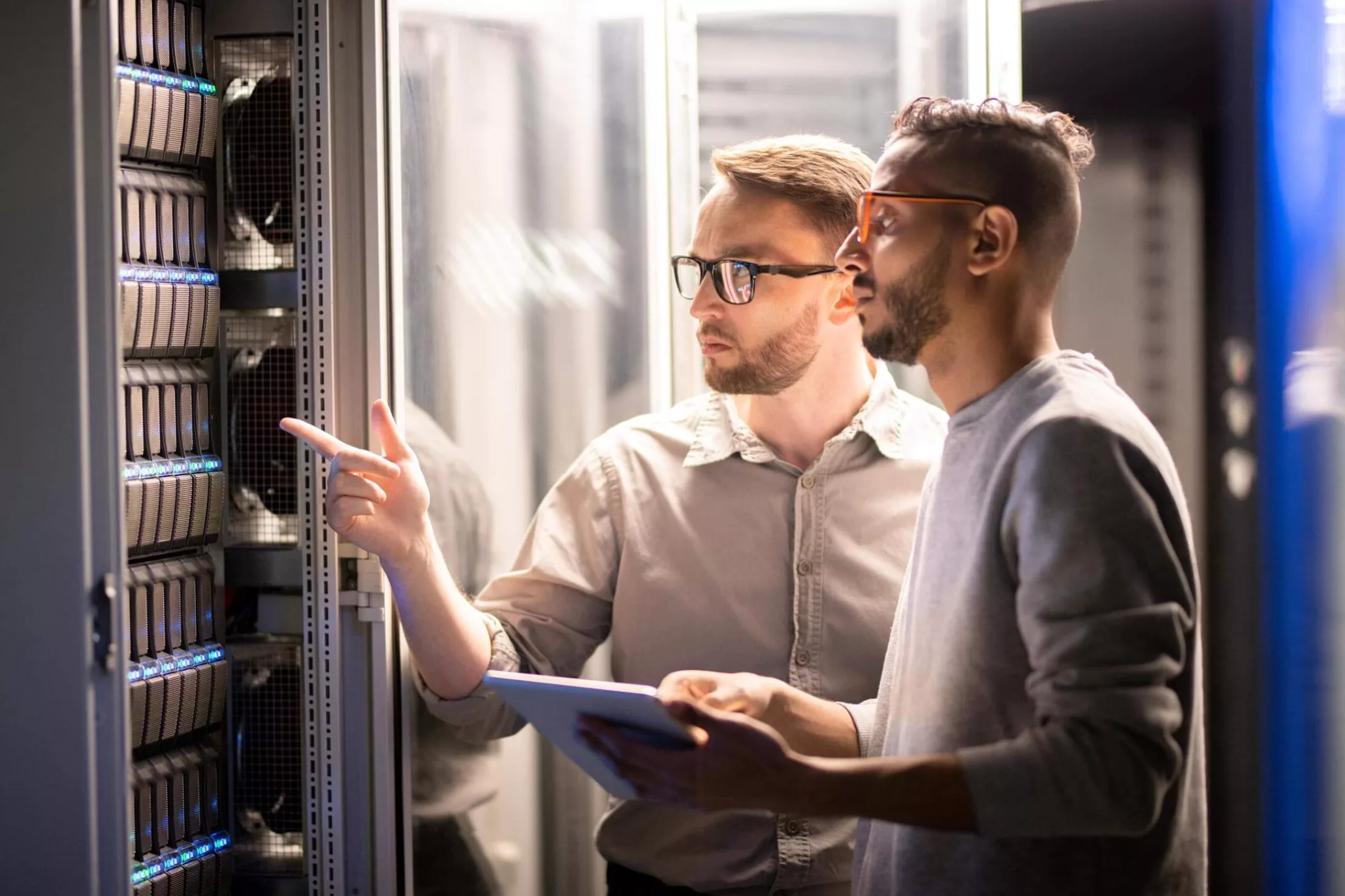 Network Engineers checking theirequipment